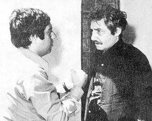 مسعود کیمیایی و جمشید مشایخی سر صحنه فیلم قیصر