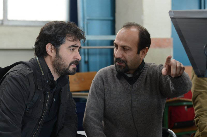اصغر فرهادی و شهاب حسینی سر صحنه فیلم فروشنده