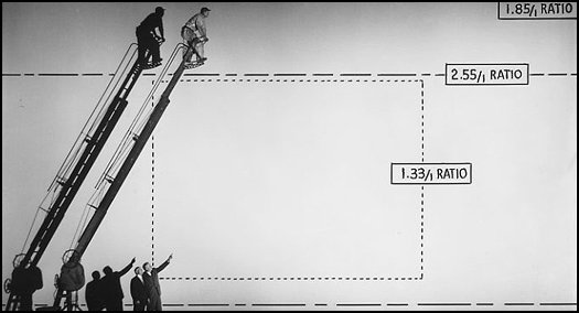 یکی از عکس های تبلیغاتی «ویستاویژن» که نشان می دهد نسبت 85/1: 1 این سیستم، اندازه خیلی بزرگتری را نسبت به ابعاد دیگر روی پرده به وجود می آورد. 
