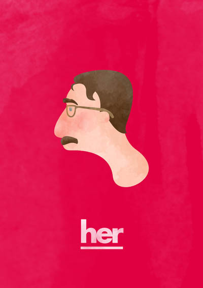 پوستر غیررسمی طراحی شده برای فیلم «او» ساخته اسپایک جونز