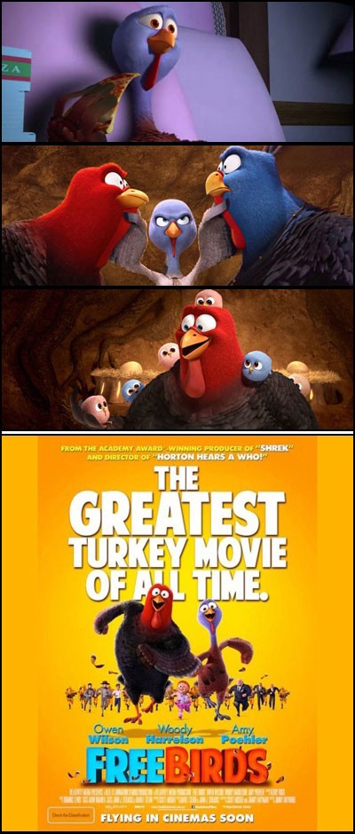 اتحاد به‌سبک بوقلمونی! نگاهی به «پرندگان آزاد» ساخته‌ی جیمی هایوارد